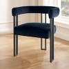 Set Of Two Accent Chairs,Barrel Armchair,Minimalist Velvet Fabric With Black Leg Accent Chair,Curved Back Living Room Chairs-Cuddlewood - 2 of 4
