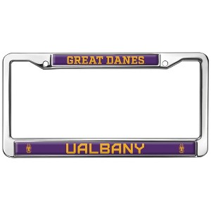 University at Albany Great Danes Logo Full Size Standard License Plate Metal Frame - 1 of 4