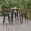 Flash Furniture Declan Commercial Indoor/Outdoor Bar Top Table, 30" Round All Weather Poly Resin Top with Steel base - 3 of 4