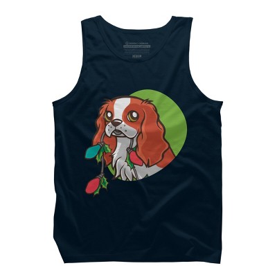 Men's Design By Humans Super Cute Dog Paws Print Christmas Tree T-Shirt By rasok Tank Top