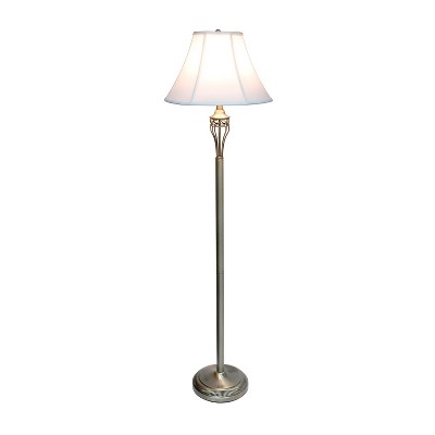 Antique Brass 3-Piece Lamp Set with White Bell Shades