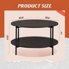 32.6" Round  Coffee Table with Open Storage Shelf, 2-Tier Industrial Circle Wood Center Table - 4 of 4
