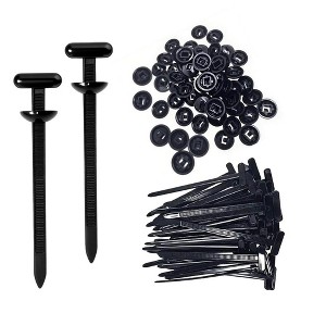 Itopfox 100PCS Nylon Universal Cable Tie Buckle, Automotive Zipper Clips, Heavy Duty Self Locking Zip Ties Holder with Pin & Button Design - 1 of 4