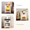 Bestier Night Stand with Charging Station, LED Modern End Table Bedside Table with Drawer for Bedroom & Living Room, Bright White - 3 of 4