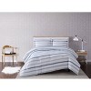 Waffle Stripe Duvet Cover Set Blue/White - Truly Soft - image 3 of 3