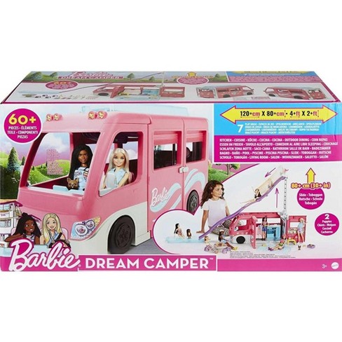 Barbie Dreamhouse Outdoor Pretend Play Full Size Fully Functional Dream Living Xl Expandable Barbie Duo Camper With Over 60 Accessories Target