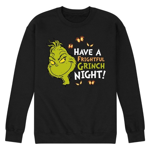 Men's - Dr. Seuss - The Grinch Halloween Frightful Night Graphic Fleece Sweatshirt - image 1 of 4