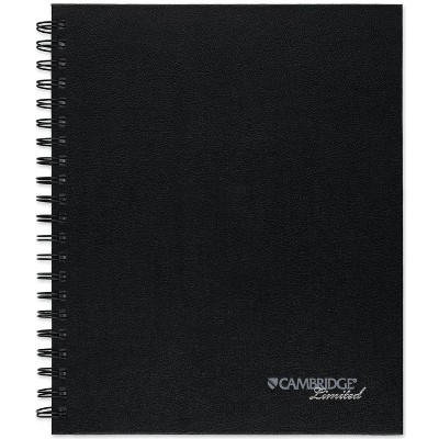 1 Subject College Ruled Spiral Notebook Solid Black - Cambridge