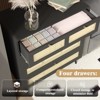 VYNXARIA 4 Drawer Dresser, Modern Rattan Dresser Chest with Wide Drawers and Metal Handles, Farmhouse Wood Storage Chest of Drawers - 4 of 4