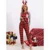 cheibear Christmas Plaid Long Sleeve One Pocket Tee with Pants Family Pajama Set - 2 of 4