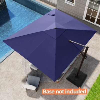 Pellebant 9x10.5FT Cantilever Umbrella Outdoor 360 Degree Rotation Offset Umbrella 6 Heights Adjustable Cantilever Patio Umbrella
