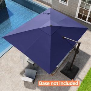 Pellebant 9x10.5FT Cantilever Umbrella Outdoor 360 Degree Rotation Offset Umbrella 6 Heights Adjustable Cantilever Patio Umbrella - 1 of 4