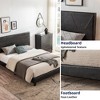 Queen Size Upholstered Platform Bed with Wood Slat Support - 4 of 4