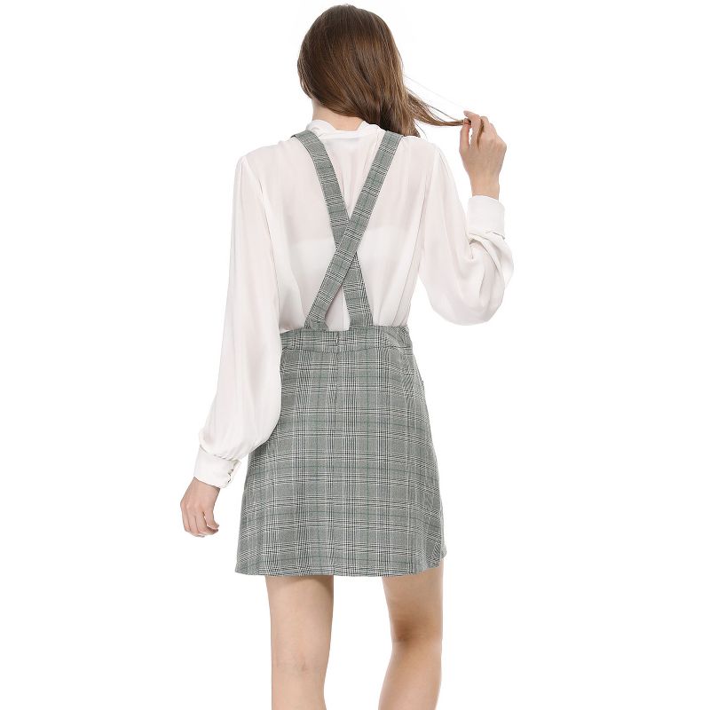 Allegra K Women's Causal Adjustable Strap Above Knee Suspender Skirts, 6 of 8