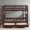 Twin Over Twin Bunk Bed with Drawers, Convertible Design, Solid Pine Frame and Ladder, Espresso Finish - 3 of 4