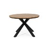 FURNIinspire Patio End Table, Solid Round Dining Table with Cross Base for Garden, Dining Room, Patio, Poolside, Brown, 45.25" * 45.25" * 29.25" - 2 of 4