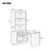 83.4-inch tall bookcase and desk combination with LED lighting, open shelves, white. - 3 of 4