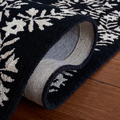 Empire Black and Ivory Hand-Tufted Wool Area Rug