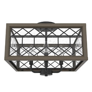 Hunter Fans 16" Chevron Ceiling Light Rustic Iron Finish - Modern Elegance with Cozy Design for Indoor Spaces - 1 of 1