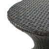 Kumasinova 17.3" Strking Hourglass-Shaped Outdoor End Table,Woven Wicker Patio Side Table with Powder-Coated Iron Frame for Poolside&Garden,Dark Brown - 3 of 4