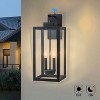 C Cattleya 2-Light Matte Black Dusk to Dawn Outdoor Wall Lantern Sconce with Clear Tempered Glass - 2 of 4