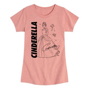 Girls' - Disney Princess - Cinderella with Birds Fitted Short Sleeve Graphic T-Shirt - 1 of 4