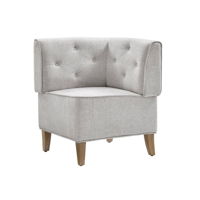 Axbridge Modern Fabric Fully Upholstered Tufted Back 3pc Corner Nook Light Gray - Powell, 5 of 25