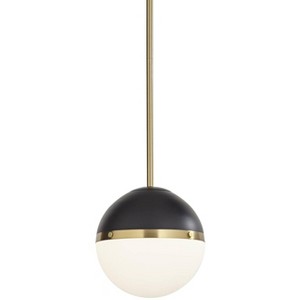 360 Lighting McGraw 10 1/4" Modern Pendant Ceiling Light Fixture Dining Room Over Table Kitchen Island Hanging Antique Brass Black Finish Metal Mini - 1 of 4