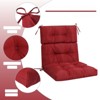 VisioGear 2PCS Set High Back Patio Chair Cushions, Tufted Rocking Chair Cushions, Adirondack Cushions, Red, 44''*22''*4" - 4 of 4
