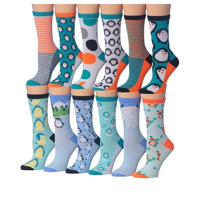 Tipi Toe Women's 12-Pairs Value Pack Lightweight Penguin Novelty Animal Patterned Socks For Women