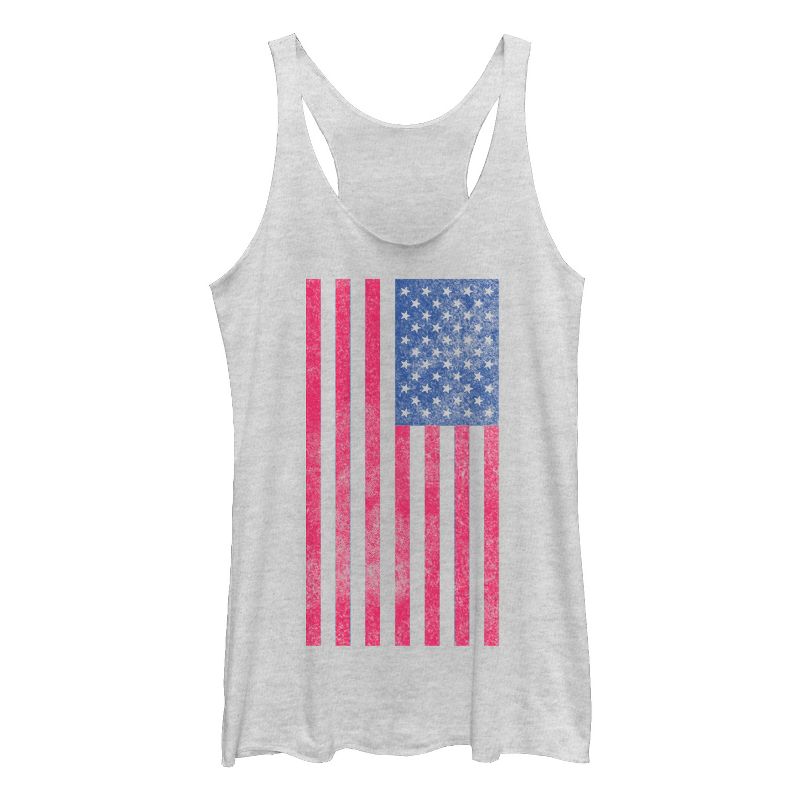 Women's Lost Gods Fourth of July  Retro American Flag Racerback Tank Top, 1 of 4