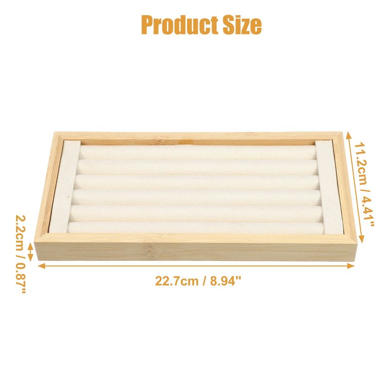 Unique Bargains Stackable Bamboo Rings Jewelry Storage Tray 1 Pcs, 4 of 7