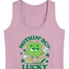 Women's - Instant Message - St. Patrick's Day Nothin' But Lucky Vibes Clover Graphic Racerback Tank - 2 of 4