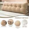 Soft Wedge Teddy Velvet Headboard Pillow w/ Side Pocket - PP Cotton Filled, Triangular Backrest Cushion for Dorm Bed - 2 of 4