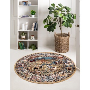Unique Loom Narenj Birmingham Floral Indoor Woven Fringe Area Rug - 1 of 4