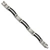 Black Bow Jewelry 11mm Men's Titanium and Black Cable Link Bracelet - 8.5 Inch - 2 of 4