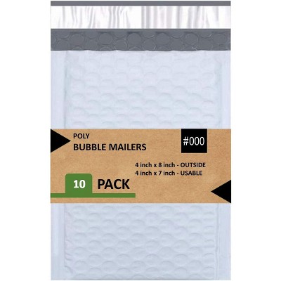 Link Size #000 4"x8" Poly Bubble Mailer Self-Sealing Waterproof Shipping Envelopes Pack Of 10/25/50/100/500