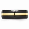 Black Bow Jewelry Black Ceramic and 14K Gold, 8mm Inlay Comfort Fit Band - 3 of 4