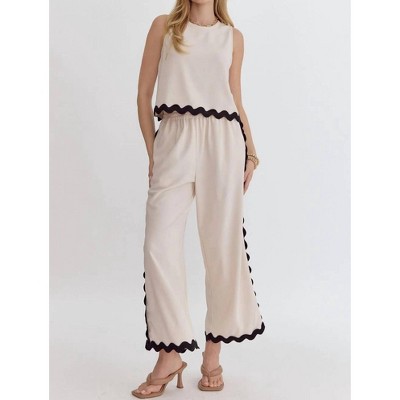 Women's Ric Rac Top and Pants Set - entro