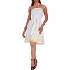 LA LEELA Women's Beach Summer Tube Top Clubwear Flowy Evening Dress Strapless Dresses for Women One Size Oatmeal_AB559 - 2 of 4