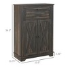 Aghana Digitals Dark Brown Farmhouse Accent Cabinet with Drawer & Adjustable Shelf - - 2 of 4