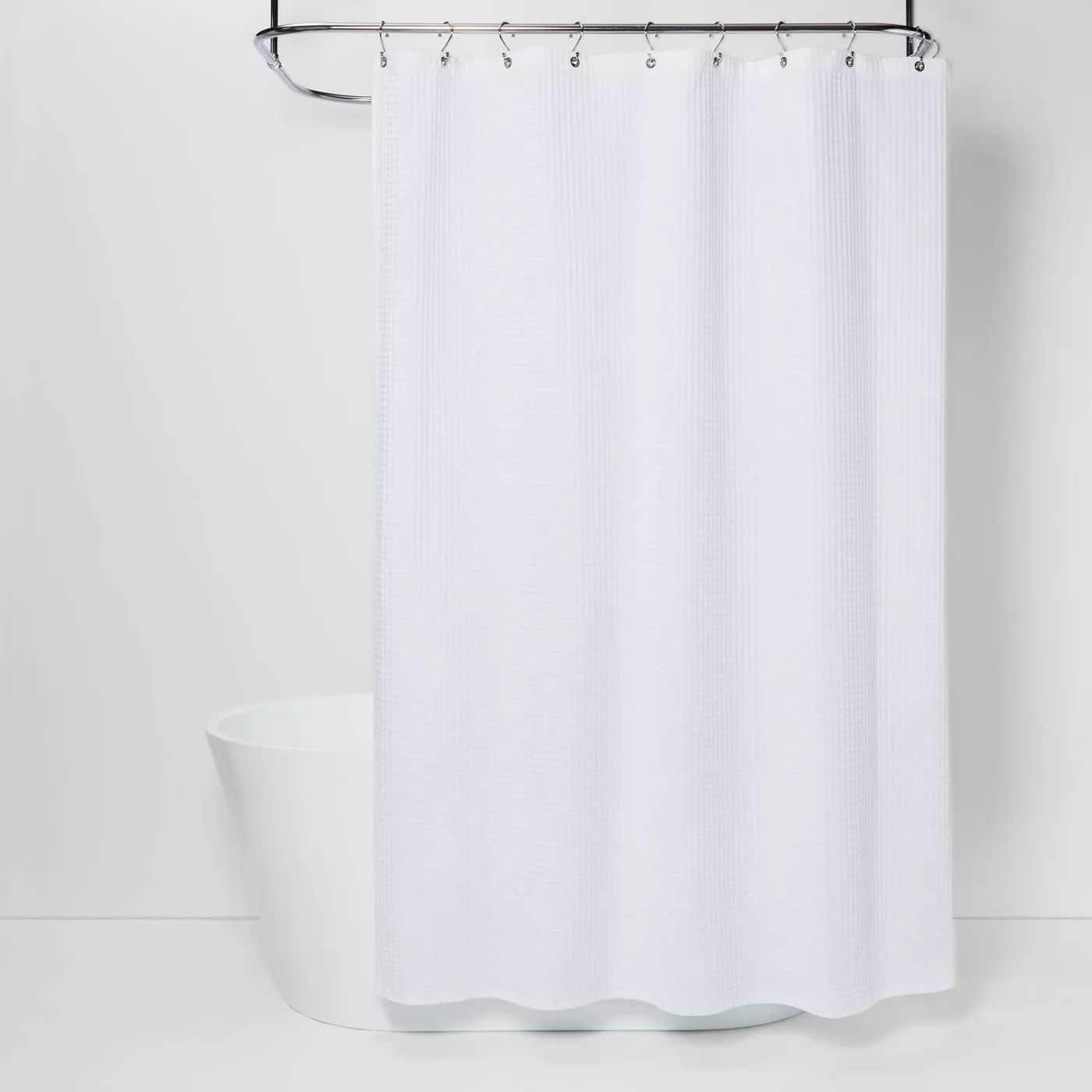 Waffle Weave Shower Curtain - Threshold™ - image 1 of 6