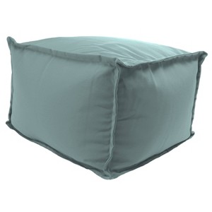 20" x 20" x 15" Outdoor Bean Filled Pouf/Ottoman In Sunbrella Cast Mist - Jordan Manufacturing: Weather-Resistant Footstool - 1 of 4