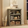 3-5 Tier Bookcase, Farmhouse Book Shelf with Storage Open Display Bookshelves,  Low Book Case Wooden 3-5 Shelf Bookcase Home Decor Furniture - 4 of 4
