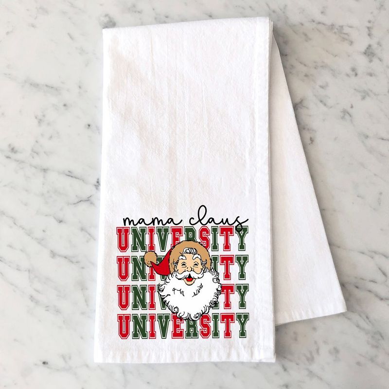City Creek Prints Mama Claus University Santa Tea Towels - White, 1 of 3