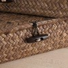 Itopfox Set of 2 Flat Woven Wicker Storage Bins with Lid, Natural Seagrass Basket for Home Organization, Shelf Organizer - 3 of 4