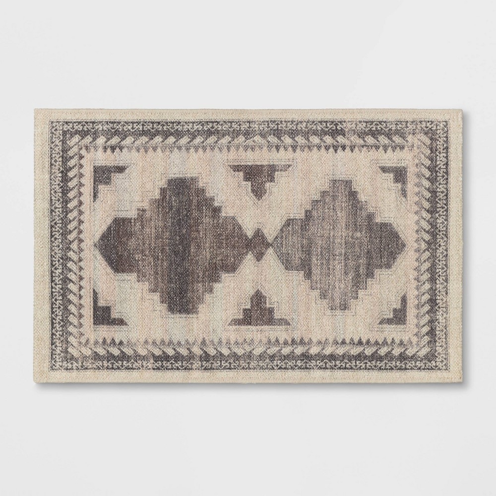 Photos - Area Rug 2'6"x3'10" Washable Cromwell Printed Persian Style Rug Tan - Threshold™