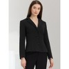 Allegra K Women's Office Notched Lapel Long Sleeve Crop Coat Blazer - 4 of 4