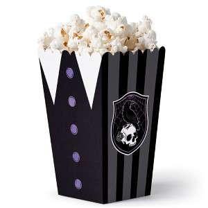 Big Dot of Happiness Goth Girl Popcorn Boxes, Black and Purple Halloween or Gothic Birthday Party Favor Treat Boxes - Set of 12 - 1 of 4