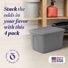 HOMZ Stackable and Nestable Heavy Duty Plastic Storage Container with 4 Way Handles - 2 of 4